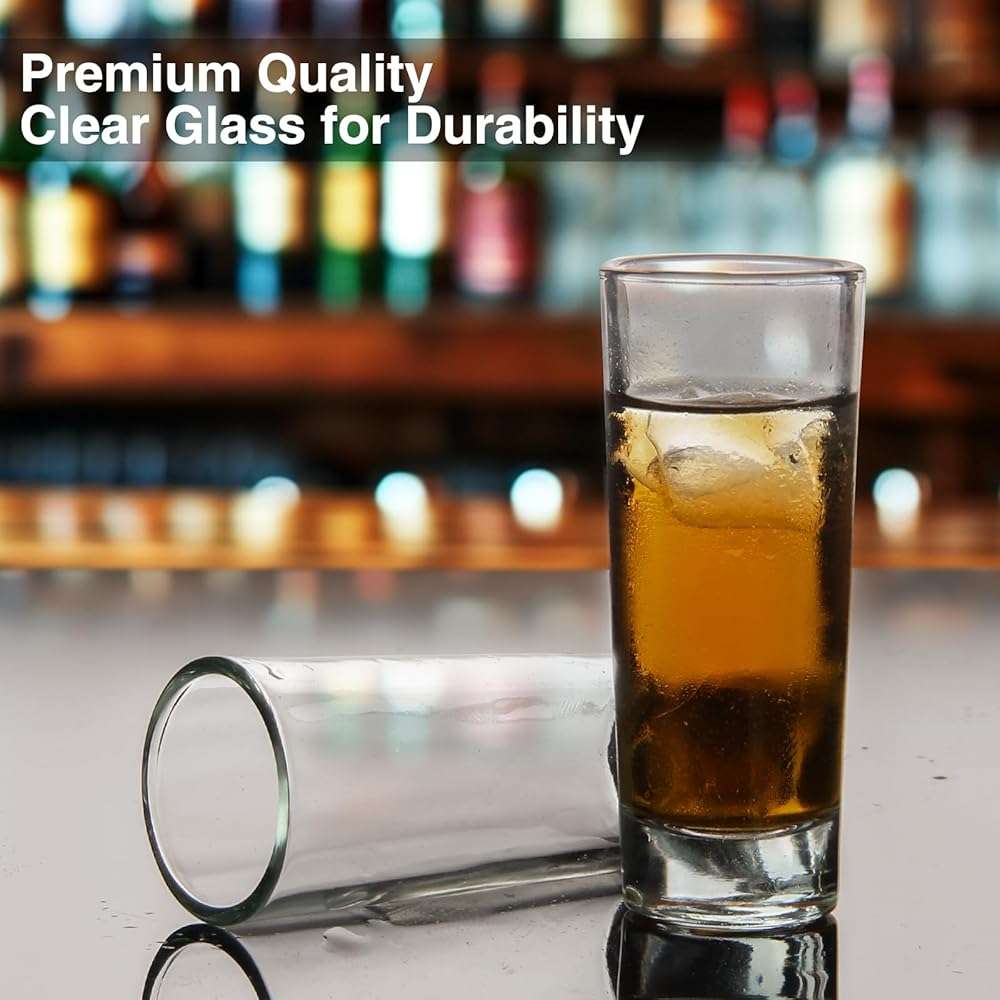 Ruckae 12 Pack 2oz Shot Glasses Set Clear Shot Glasses Bulk with Heavy Base Bar Cylinder Glass Shot Cups for Vodka Tequila Whiskey Liquor Cocktail (Cylinder Shaped) - Image 2