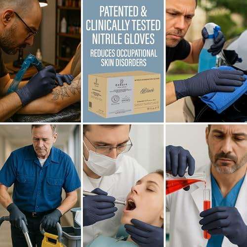 Ensure Black Nitrile Gloves – 5 Mil Heavy-Duty Disposable Gloves, Low Dermatitis, Powder & Latex Free, Chemo-Rated - Image 7