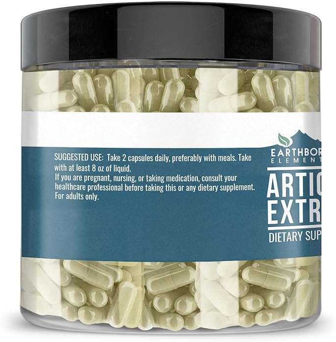 Earthborn Elements Artichoke Extract 200 Capsules, Pure & Undiluted, No Additives - Image 2