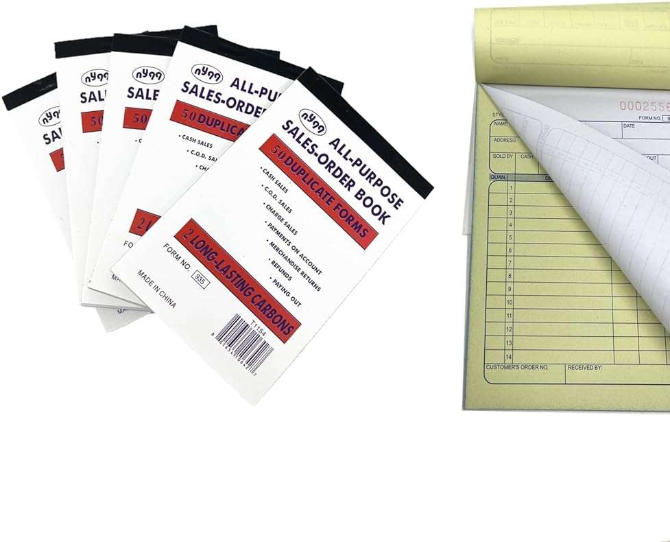10 Pack Sales Order Book Receipt Invoice Duplicate Carbonless (50 Sets 4.25" X 6.5") - Image 2