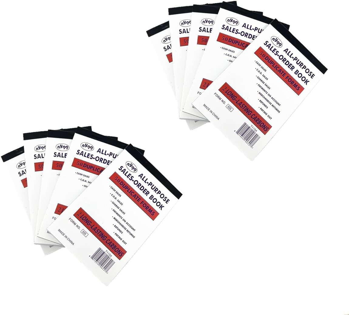 10 Pack Sales Order Book Receipt Invoice Duplicate Carbonless (50 Sets 4.25" X 6.5") - Image 3
