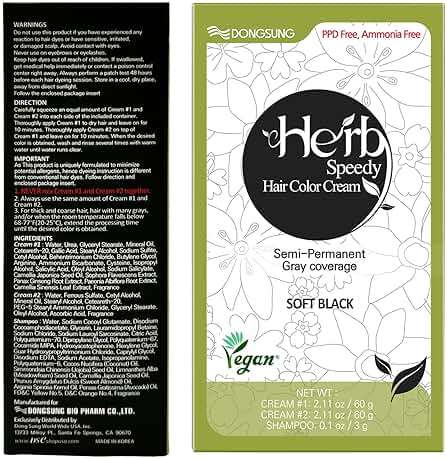 Dongsung Herb Speedy Color Cream(Soft Black) – Korean Herbal Vegan Hair Dye, PPD-Free, Ammonia-Free, Hypoallergenic – 100% Gray Coverage Odorless Dermatologically Tested Quick 20-Minute Application - Image 8