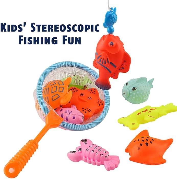 CozyBomB™ Magnetic Fishing Toys Game Set for Kids | Water Table Bathtub Kiddie Pool Party Pole Rod Net, Outdoor Plastic Floating Fish, Toddler Bath Color Ocean Sea Animals Birthday Gift Age 3-5 6 4-8 - Image 8