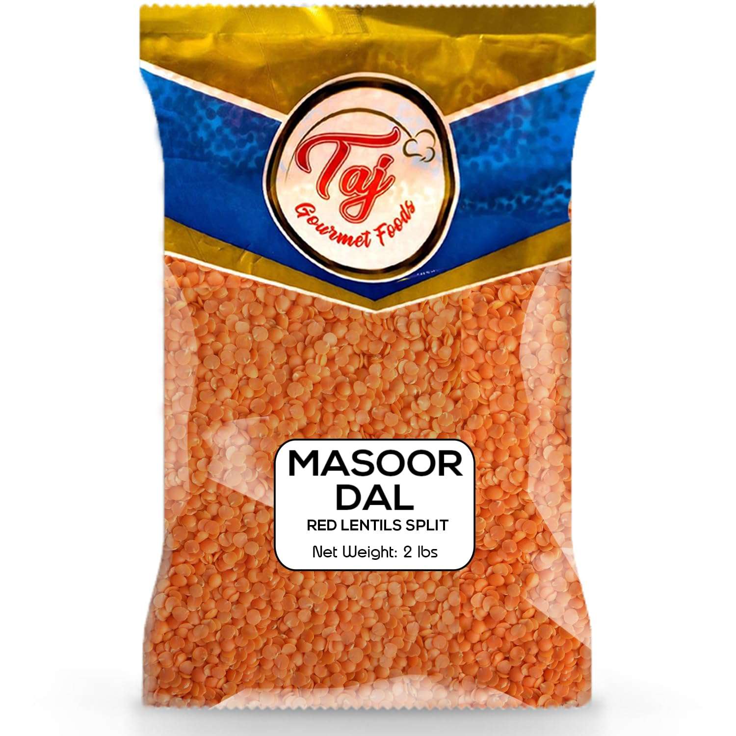 TAJ Premium Indian Masoor Dal, Red Lentils (2-Pounds) - Image 1