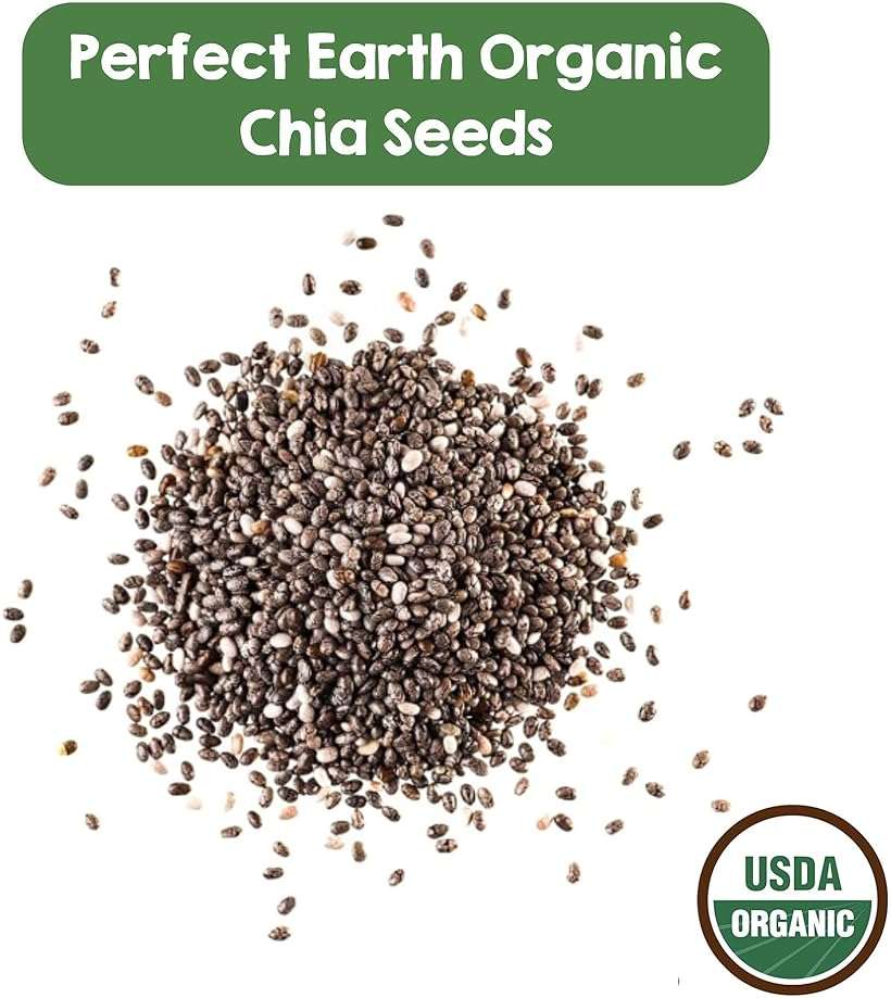 Perfect Earth Chia Seeds - Organic, Gluten-Free, Allergen-Free, Vegan, Keto-Friendly, High in Omega-3, Iron & Protein. for Healthy Lifestyles - 7.9oz Bag - Image 2