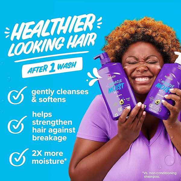 Aussie Miracle Moist Shampoo and Conditioner with 3 Minute Miracle Deep Conditioner, Avocado & Jojoba Oil, Paraben-Free, Moisturizes & Detangles, All Hair Types, Citrus Floral Scent, 3 Pack 68.4 Fl Oz - Image 3