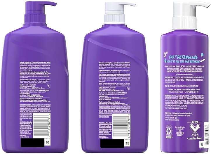 Aussie Miracle Moist Shampoo and Conditioner with 3 Minute Miracle Deep Conditioner, Avocado & Jojoba Oil, Paraben-Free, Moisturizes & Detangles, All Hair Types, Citrus Floral Scent, 3 Pack 68.4 Fl Oz - Image 10