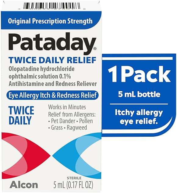 Pataday Twice Daily Allergy Itch Relief Eye Drops, 5 ml, Olopatadine 0.1% Antihistamine Drops for Itchy Eyes & Redness Relief, Targets Pollen, Ragweed, Grass & Pet Dander, Up to 8-Hour Relief - Image 2