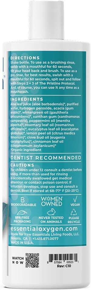 Essential Oxygen Certified BR Organic Brushing Rinse, All Natural Mouthwash for Whiter Teeth, Fresher Breath, and Happier Gums, Alcohol-Free Oral Care, Wintergreen, 16 Ounce - Image 6