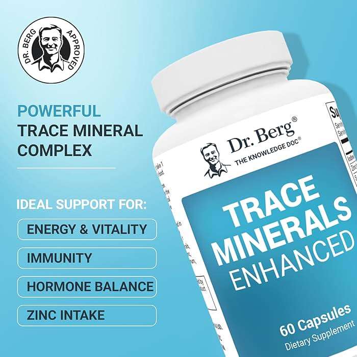 Dr. Berg Trace Minerals Enhanced Complex - Complete with 70+ Minerals Including 10 mg of Zinc - Dietary Supplement - 60 Capsules - Image 2