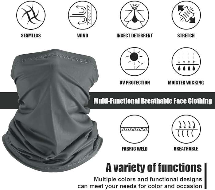 Geyoga 6 Pieces Summer UV Protection Cooling Neck Gaiter Face Clothing Neck Gaiter Mask Scarf Sunscreen Breathable Bandana - Image 2
