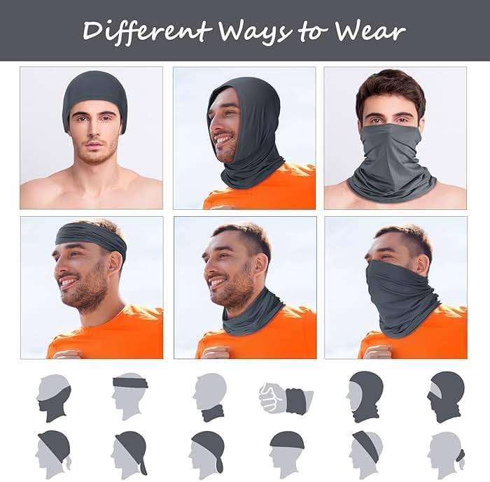 Geyoga 6 Pieces Summer UV Protection Cooling Neck Gaiter Face Clothing Neck Gaiter Mask Scarf Sunscreen Breathable Bandana - Image 3
