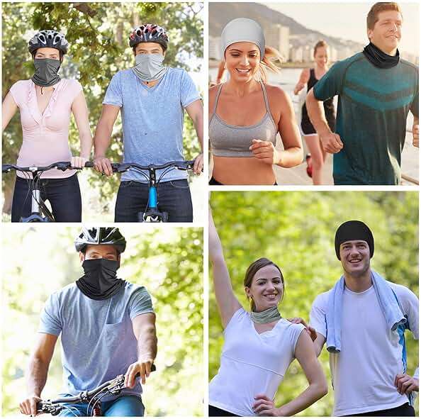 Geyoga 6 Pieces Summer UV Protection Cooling Neck Gaiter Face Clothing Neck Gaiter Mask Scarf Sunscreen Breathable Bandana - Image 6