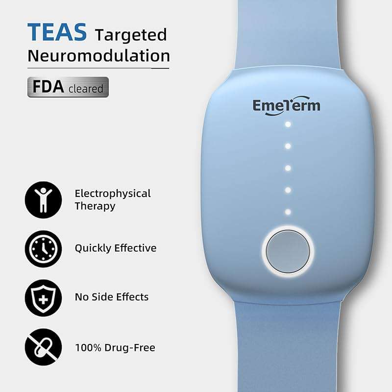 EmeTerm Fashion Anti-Nausea Wristband Relieve Morning Motion Travel Sickness Rechargeable Drug Free Bands without Side Effects - Extra 2pack Conductive Gel (Blue - Extra 2pack Conductive Gel) - Image 3