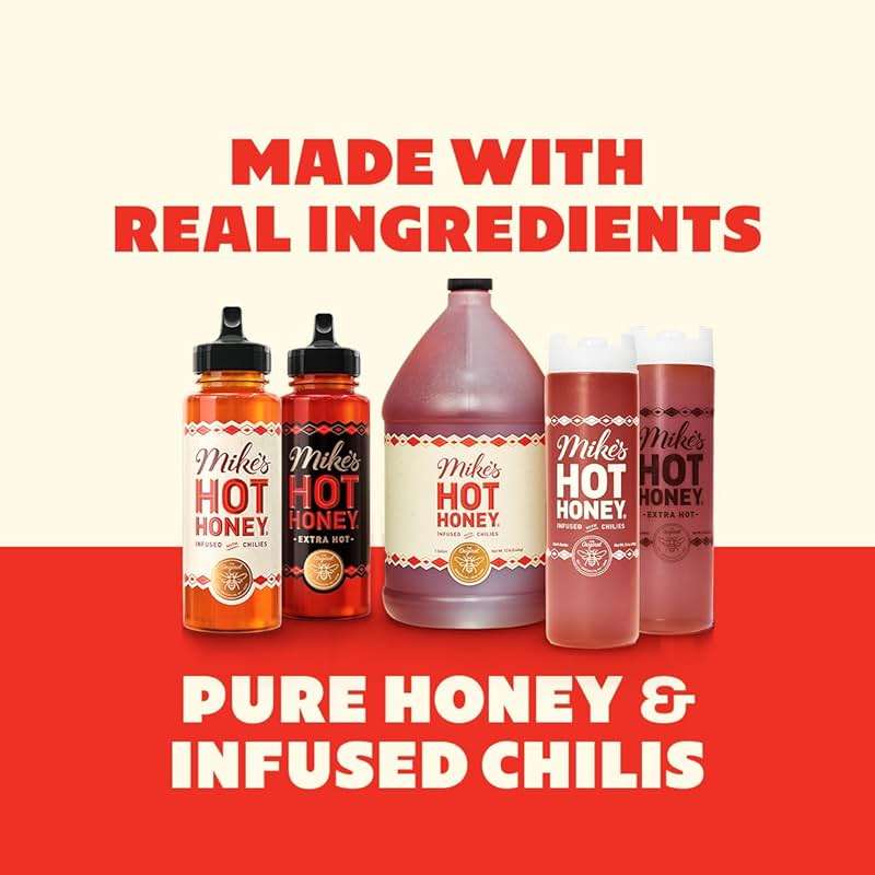 Mike's Hot Honey, America's #1 Brand of Hot Honey, Spicy Honey Infused with Chili Peppers, Certified Kosher, Gluten-Free, Paleo-Friendly, Sweet Heat, Perfect for Hot Sauce Lovers (10oz Bottle, 1 Pack) - Image 8