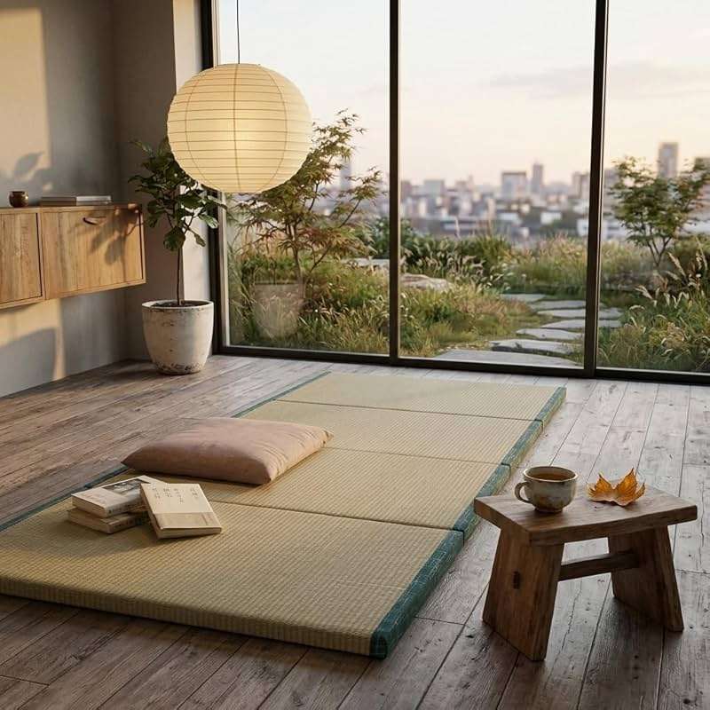 MustMat Tatami Futon Mattress Foldable Tatami Mat Twin Japanese Floor Mattress Rush Grass Floor Bed 35.4"x78.7"x1.2"(1 piece) - Image 3
