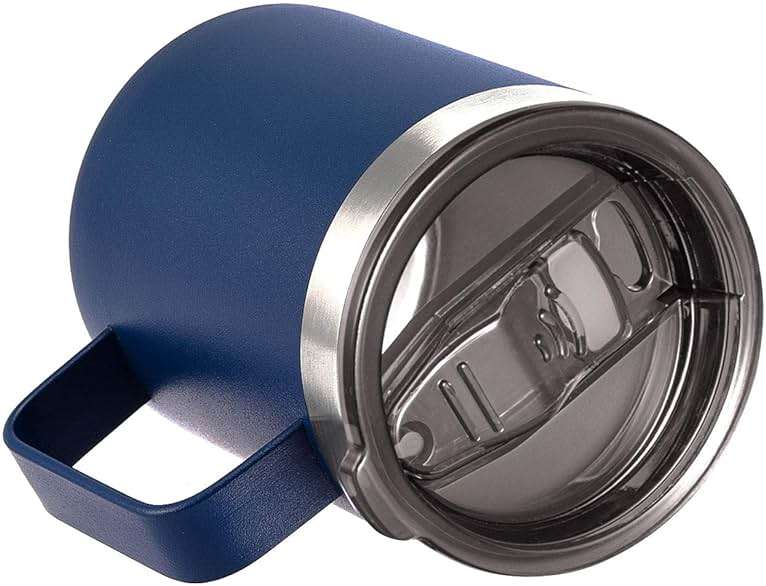 ALOUFEA 12oz Stainless Steel Insulated Coffee Mug with Handle, Double Wall Vacuum Travel Mug, Tumbler Cup with Sliding Lid, Navy - Image 4
