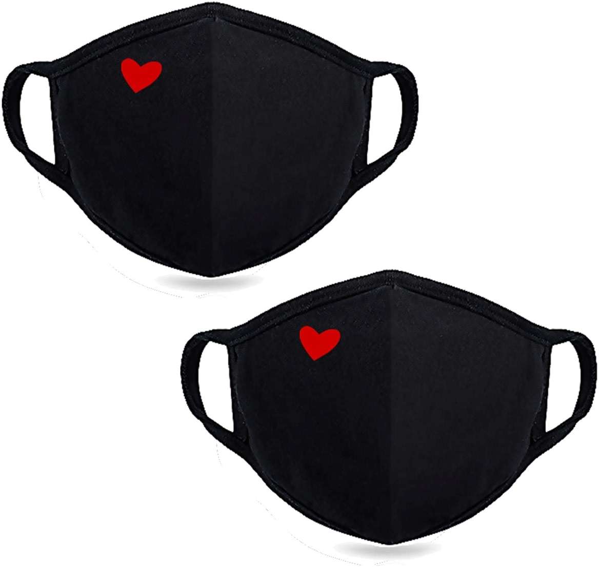 Yiiza Fashion Cute Heart Face Mask - Unisex Organic Cotton Dustproof Mouth Protection - Reusable Warm Windproof for Outdoor Activities - Image 1