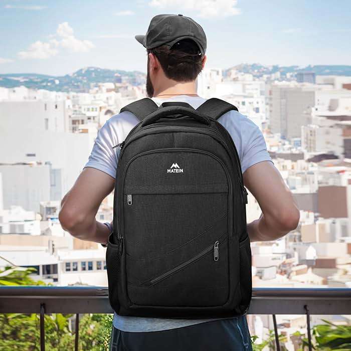 MATEIN 17 Inch Work Laptop Backpack, Large College Computer Bookbag with TSA Laptop Compartment, Water Resistant Business Travel Backpack with Anti Theft Pocket, Graduation Gifts for Men Women - Image 4