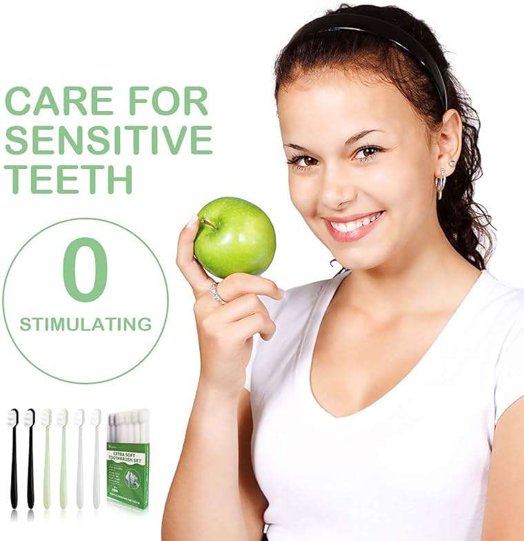 EasyHonor Extra Toothbrush for Sensitive Gums, Micro Fur Manual Toothbrush with 20000 Soft Floss Bristle for Pregnant Women, Elderly, Braces and Gum Recessions, Protect Fragile Gums (6 Pack) - Image 7