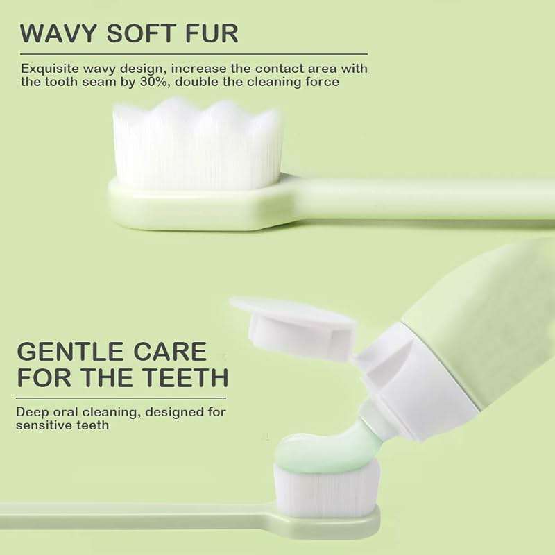 EasyHonor Extra Toothbrush for Sensitive Gums, Micro Fur Manual Toothbrush with 20000 Soft Floss Bristle for Pregnant Women, Elderly, Braces and Gum Recessions, Protect Fragile Gums (6 Pack) - Image 8