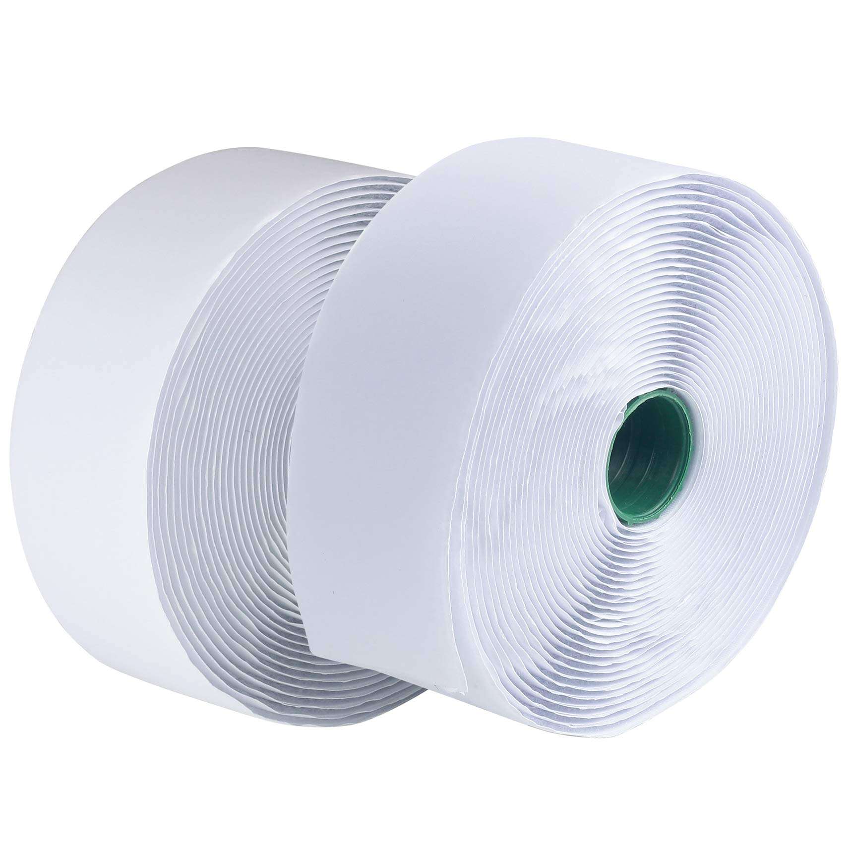 LLPT Hook and Loop Tape 2 Inch x 23 Feet Each Roll Heavy Duty Adhesive Industrial Strength Hook Loop Strip Mounting Tape for Indoor and Outdoor White (HTW230) - Image 2