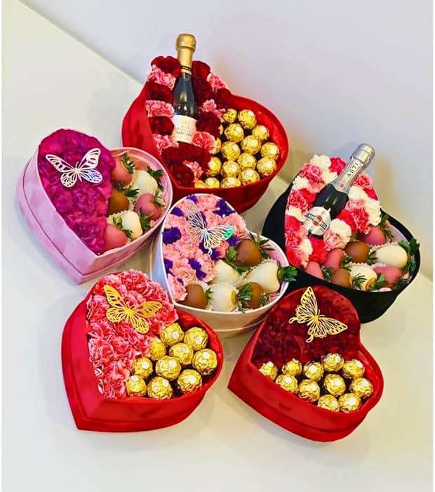 UNIKPACKAGING Premium Quality Heart Shaped Velvet Flower Boxes, SET OF 3, Gift Boxes for Luxury Flower and Gift Arrangements, with Lids, (Black) - Image 6
