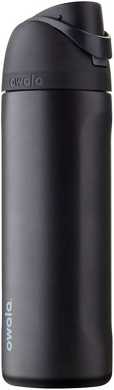 Owala FreeSip Insulated Stainless Steel Water Bottle with Straw, BPA-Free Sports Water Bottle, Great for Travel, 24 Oz, Very, Very Dark - Image 1