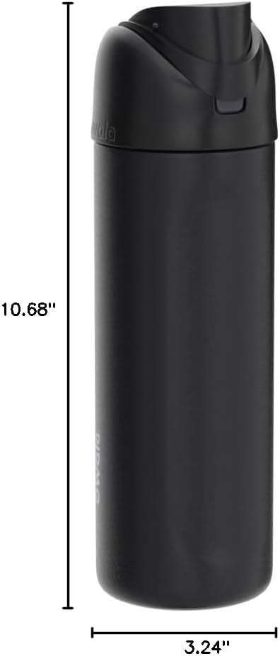 Owala FreeSip Insulated Stainless Steel Water Bottle with Straw, BPA-Free Sports Water Bottle, Great for Travel, 24 Oz, Very, Very Dark - Image 2