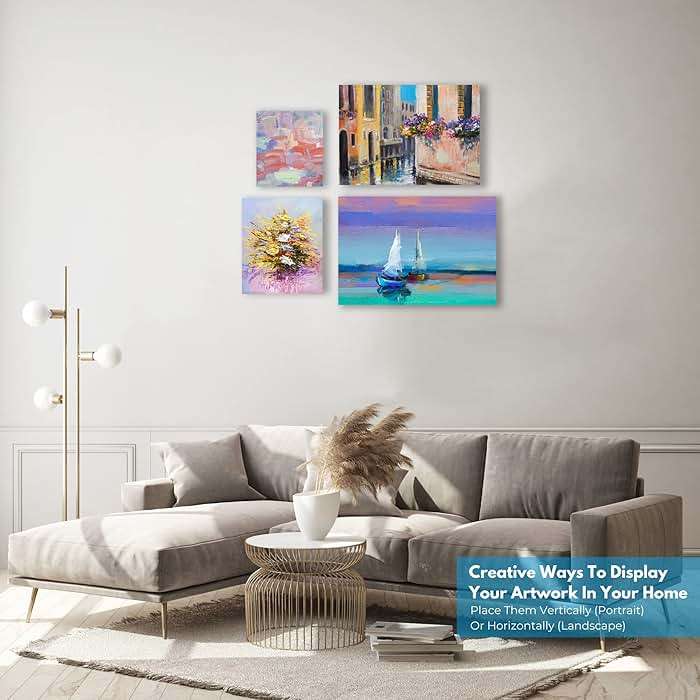 24-Pack Premium Canvas Boards for Painting, 100% Cotton Triple Primed Canvases, 6 Each 5" x 7", 8" x 10", 9" x 12" & 11" x 14", Acrylic Pouring, Oil, Watercolor & Mixed Media for Artists & Beginners - Image 2