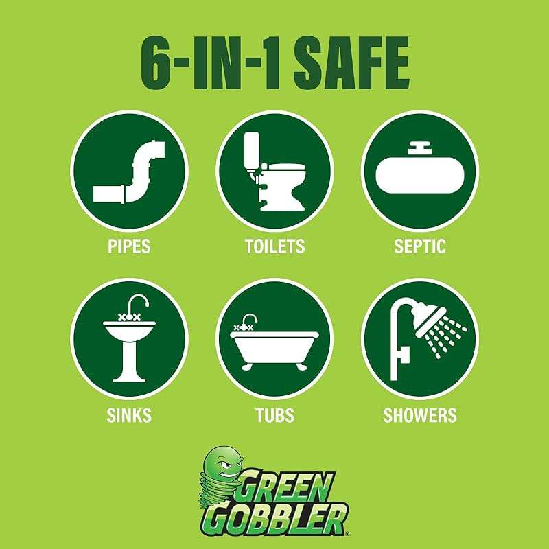 Green Gobbler Drain Clog Dissolver | Powerful Liquid Drain Opener & Toilet Clog Remover | Safe for Pipes & Septic | 2 Pack - Image 3