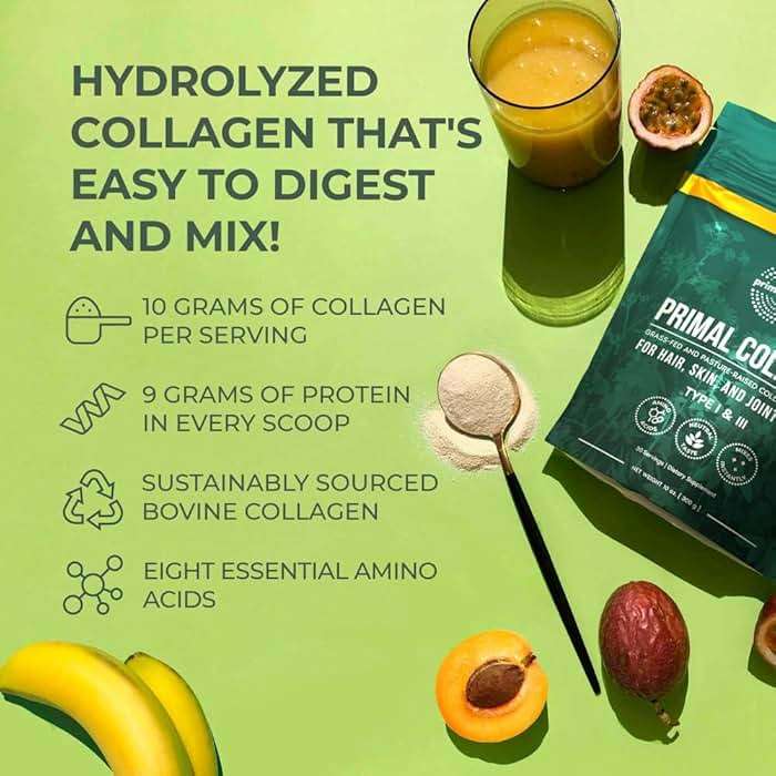 Primal Harvest Collagen Powder for Women or Men Primal Collagen Peptides Powder Type I & III, 10 Oz Collagen Protein Powder for Hair, Skin, Nails (Single, Original) - Image 5