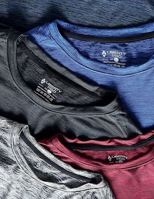 5 Pack Men’s Active Quick Dry Crew Neck T Shirts | Athletic Running Gym Workout Short Sleeve Tee Tops Bulk - Image 7