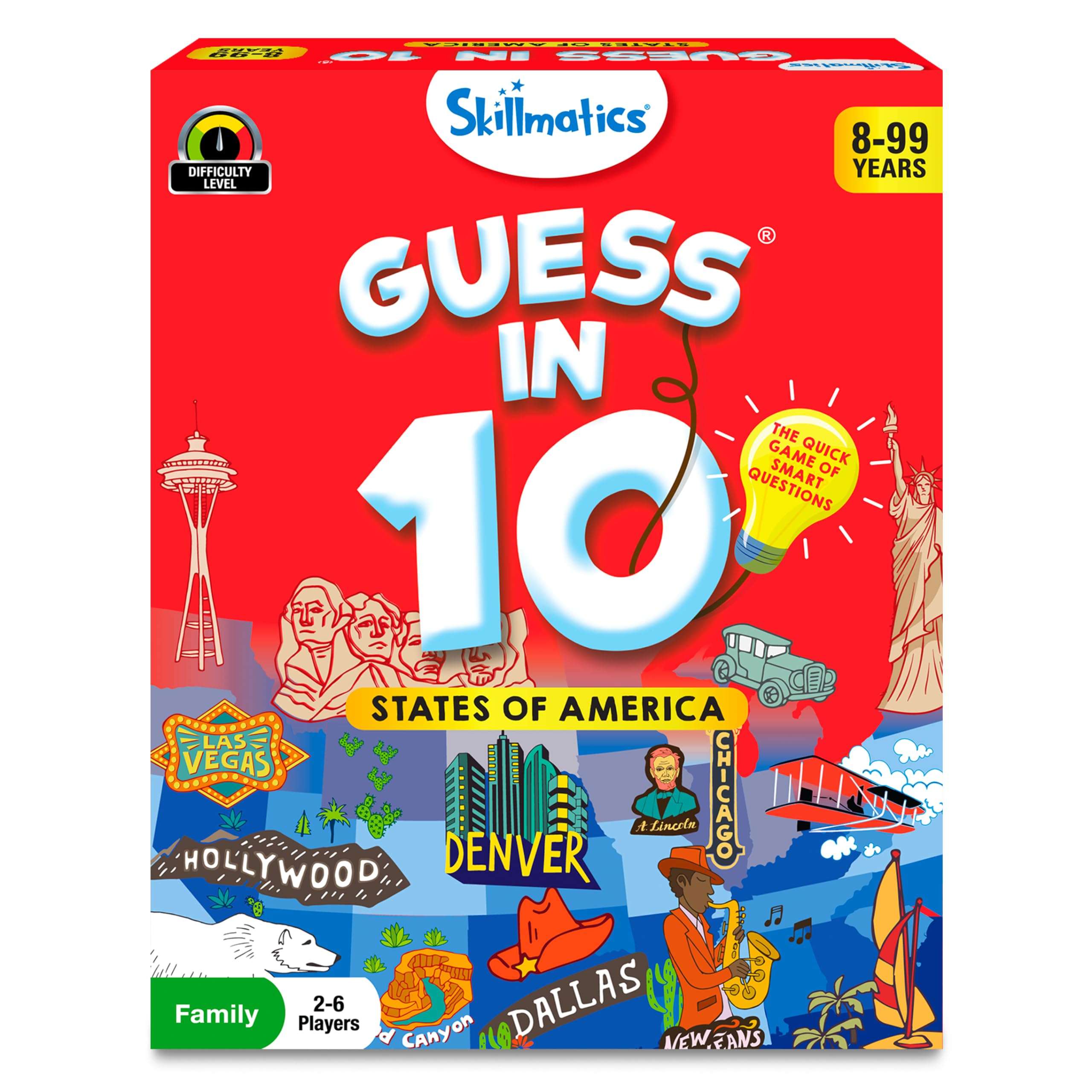 Skillmatics Guess in 10 States of America, Educational Travel Card Game for Ages 8 and Up, Boys, Girls, and Kids Who Love Board Games, Geography and History - Image 1