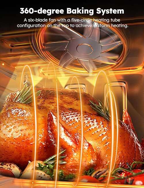 Nuwave Brio 15.5Qt Air Fryer Rotisserie Oven, X-Large Family Size, Powerful 1800W, 4 Rack Positions, 50°-425°F Temp Controls, 100 Presets & 50 Memory, Integrated Smart Thermometer, Linear T Technology - Image 4