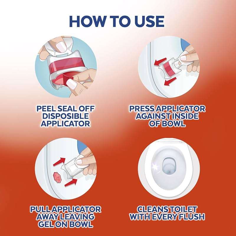 Lysol Click Gel Automatic Toilet Bowl Cleaner, Toilet Gel Stamp, Toilet Freshener, Bathroom Essentials, Refreshing Mango & Hibiscus Scent, 6 Count (Pack of 1) - Image 5