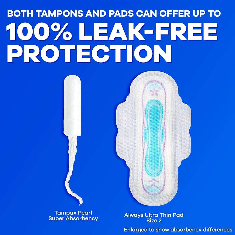 Tampax Pearl Tampons for Women Multipack, with LeakGuard Braid, Light/Regular Absorbency, Unscented, 204 Count (6 Packs of 34) - Image 7