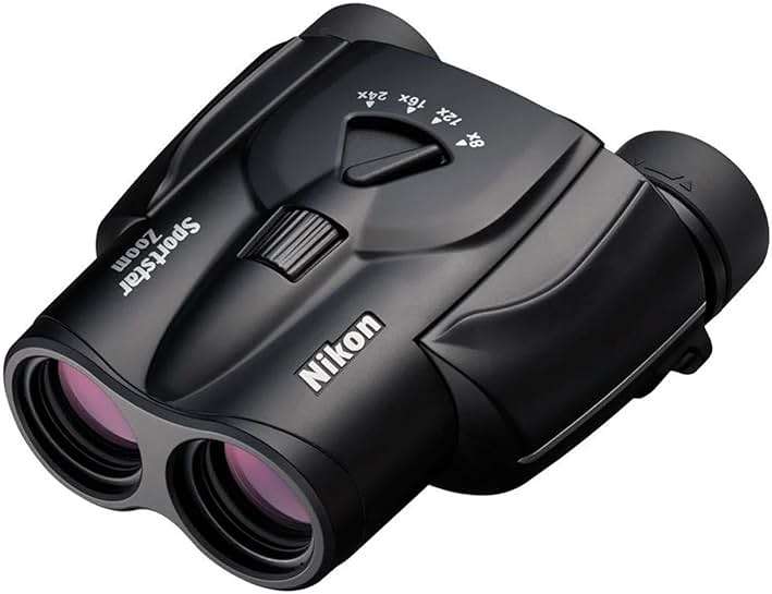 Nikon Sportstar Zoom 8-24x25mm Binoculars - Multi-Coated Lenses, Porro Prism Optics, Fast Focus Control - Compact Lightweight Binocular for Sports Events, Wildlife & Outdoor Viewing - Image 1