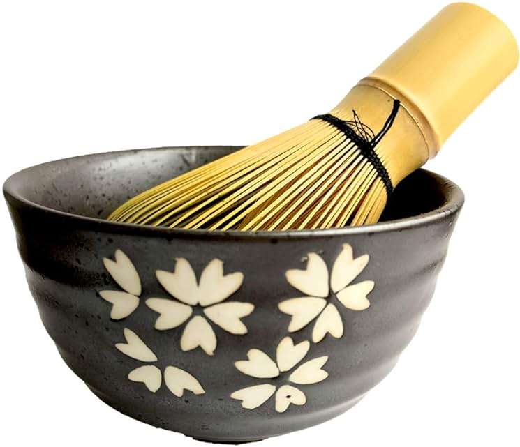 Artcome Traditional Japanese Matcha Tea Set, Matcha Whisk, Traditional Scoop, Matcha Bowl & Caddy, Ceramic Whisk Holder, Handmade Matcha Ceremony Kit (9Pcs) - Image 6