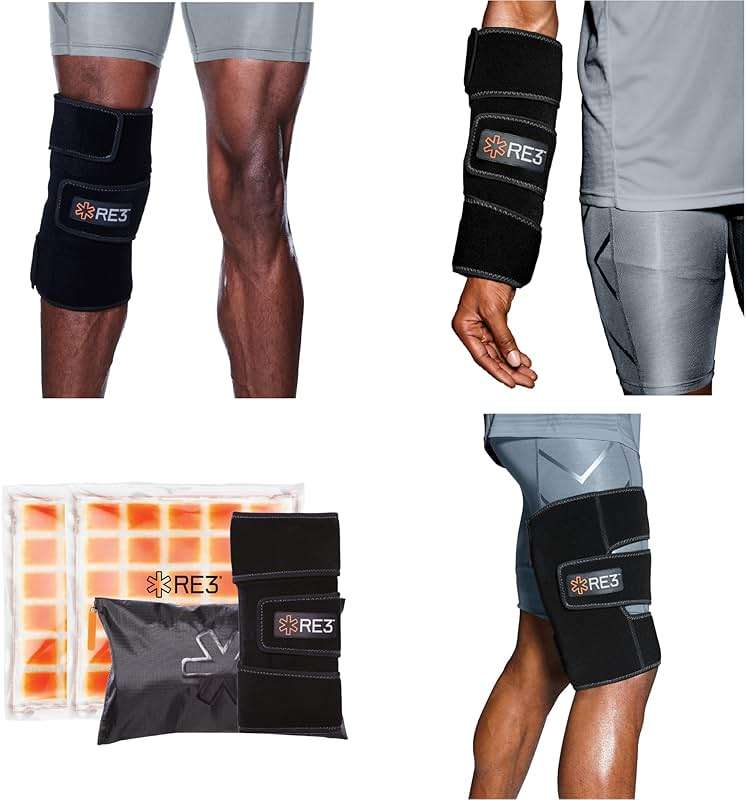 RE3 Ice Compression Pack for Knee, Arm & Leg - Powerful & Effective Cold Compression Cryotherapy Wrap for Chronic Pain, Knee Replacement, Swelling - 2 x Ice Core Blankets, Standard One Size Fits Most - Image 2