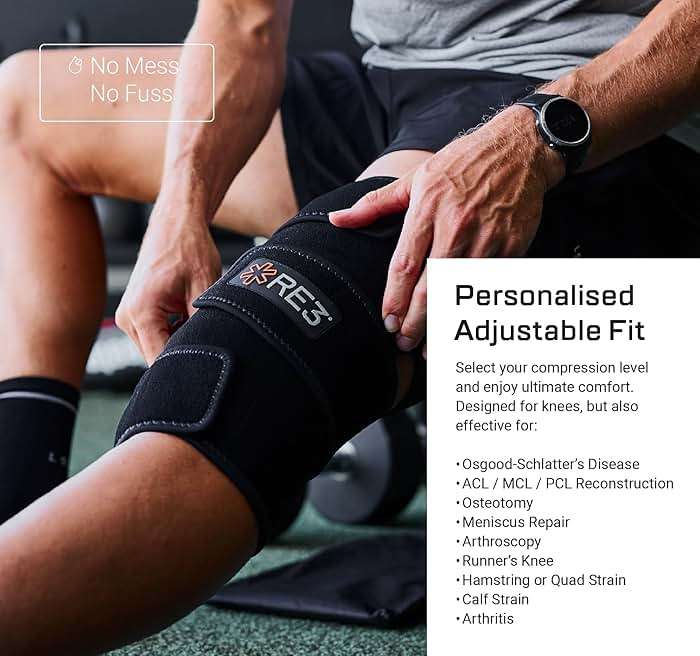 RE3 Ice Compression Pack for Knee, Arm & Leg - Powerful & Effective Cold Compression Cryotherapy Wrap for Chronic Pain, Knee Replacement, Swelling - 2 x Ice Core Blankets, Standard One Size Fits Most - Image 8