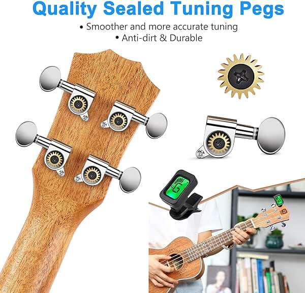 Tenor Ukulele 26 Inch Mahogany Professional Acoustic Ukelele Four String Wooden Hawaiian Uke Beginner Kit Ukuleles Bundle for Adult Starter Kit, by Vangoa - Image 2