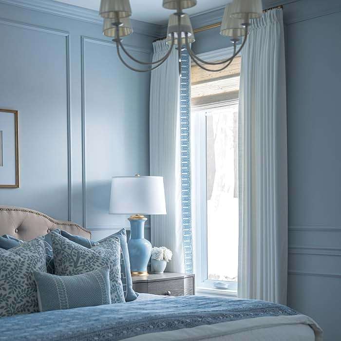 TWOPAGES Liz Linen Custom Curtain Customizable Size Blackout Pleated Header Memory Trained Neutral Linen Textured Window Drapes for Living Room Bedroom Patio Door Ceiling Track and Rod,1 Panel - Image 3