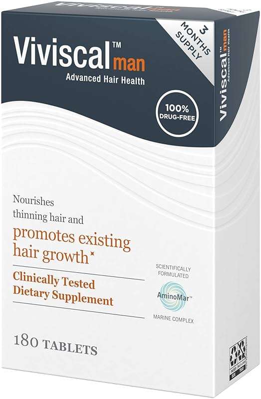 Viviscal Men's Hair Growth Supplements for Thicker Fuller Hair, Clinically Proven Collagen Complex, 180 Tablets 3 Month Supply - Image 11