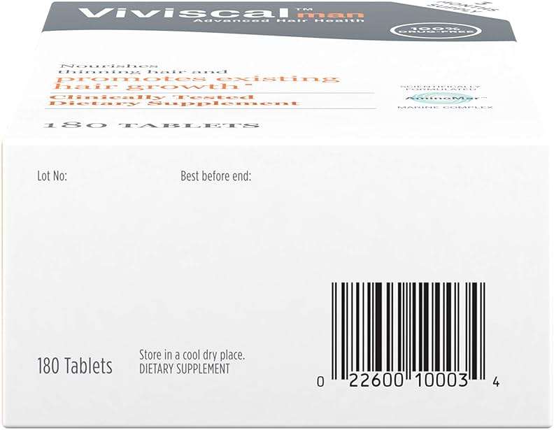 Viviscal Men's Hair Growth Supplements for Thicker Fuller Hair, Clinically Proven Collagen Complex, 180 Tablets 3 Month Supply - Image 8