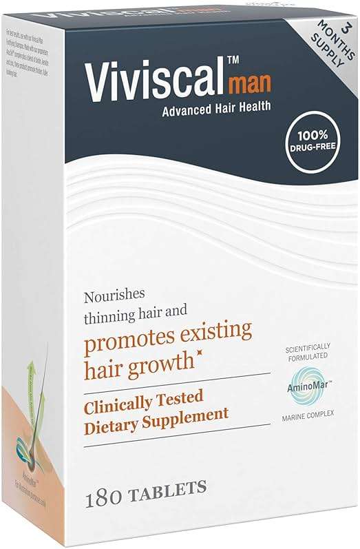 Viviscal Men's Hair Growth Supplements for Thicker Fuller Hair, Clinically Proven Collagen Complex, 180 Tablets 3 Month Supply - Image 9
