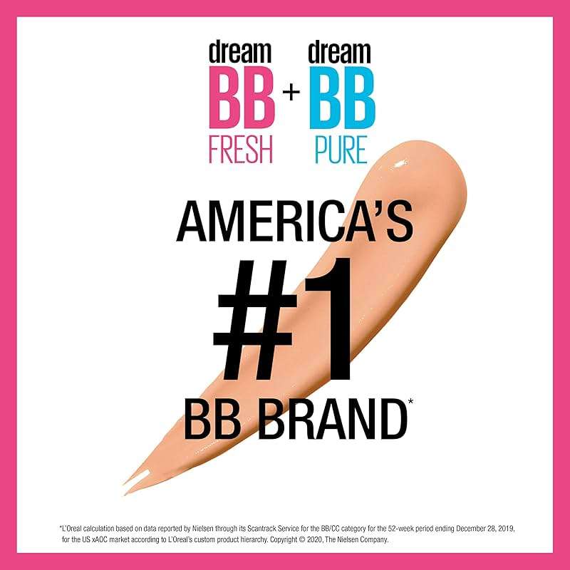 Maybelline Dream Fresh Skin Hydrating BB cream, 8-in-1 Skin Perfecting Beauty Balm with Broad Spectrum SPF 30, Sheer Tint Coverage, Oil-Free, Light, 1 Fl Oz - Image 3