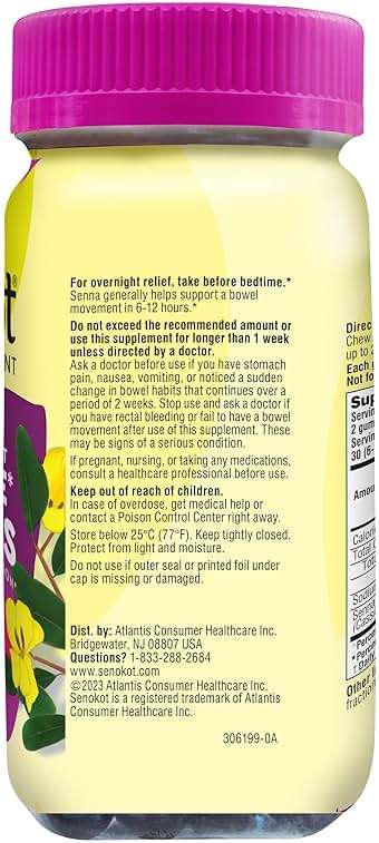 Senokot Dietary Supplement Laxative Gummies, 60 Count, Constipation Relief, Natural Senna Extract, Gentle Overnight Laxatives for Constipation Relief, Blueberry Pomegranate Flavor - Image 2