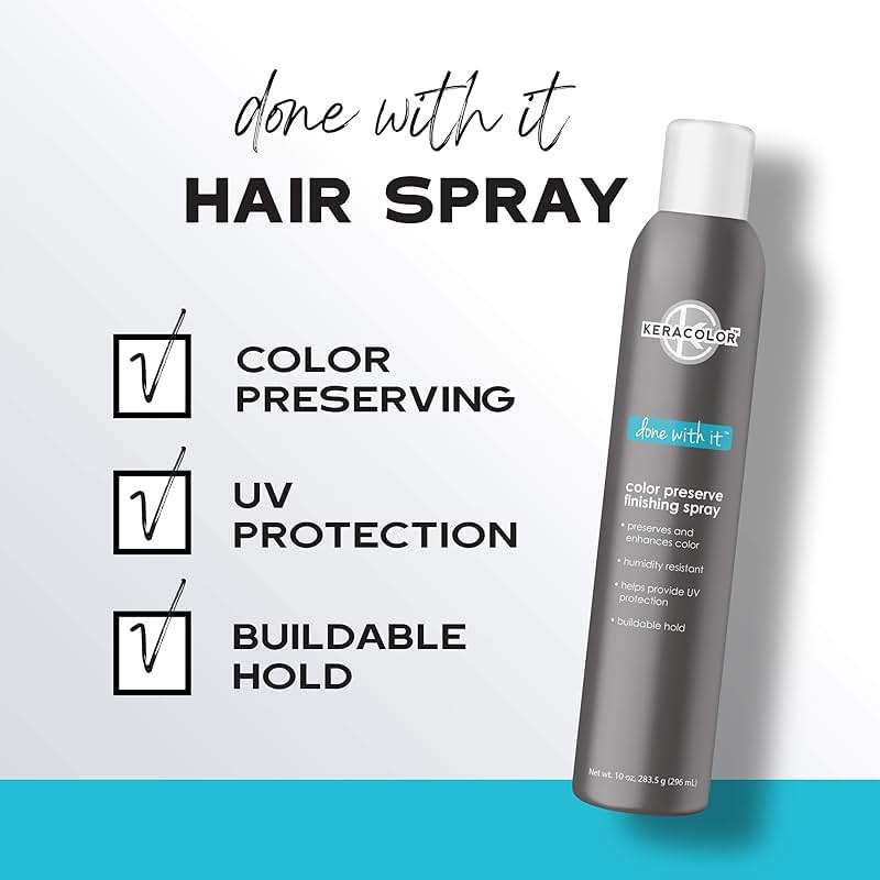Keracolor Color Preserving Finishing Hair Spray, Keratin Infused UV Protection, Color Enhancement, Buildable Hold, 10 Fl Oz - Image 3