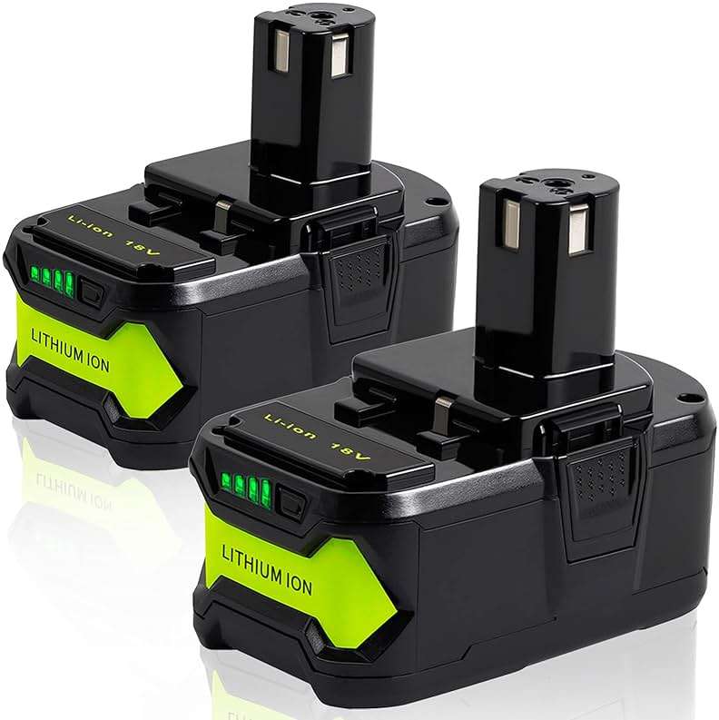 TenHutt 【Upgrade】 2 Packs 6.0Ah Lithium Replacement Battery for Ryobi 18V ONE+ Cordless Power Tool P108(130429054) Compatible with P102 P103 P104 P105 P107 P108 Lithium Battery - Image 1